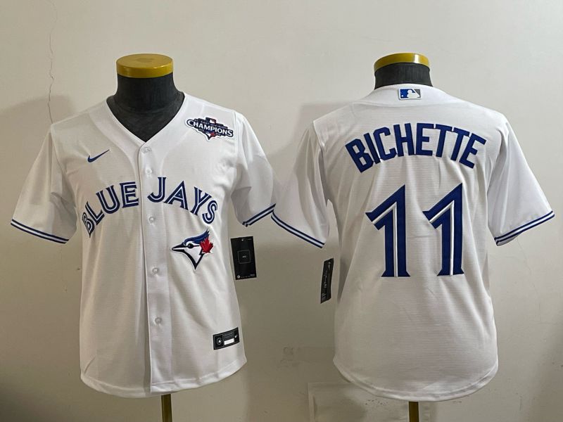 Youth 2025 Nike Toronto Blue Jays #11 Bichette White Game MLB Jersey 02